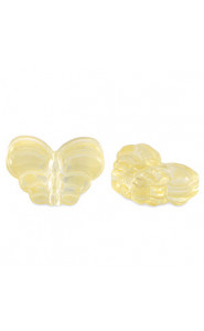 Glasperle 15mm Schmetterling - Yellow